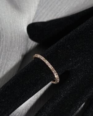 David Yurman 18k Rose Gold With Pavé Cognac Diamond Band Ring 1.9G / Sz 5
